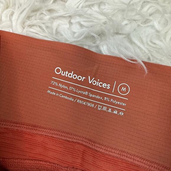 Outdoor Voices Tech Sweat Two-Tone Kneecap Crop Capri Leggings Size M Orange - Picture 10 of 16
